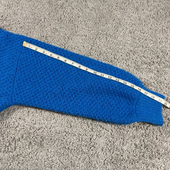 Xirena Ally Sweater Womens Large Baltic Blue Baby Alpaca Wool Collar $363 retail - Picture 6 of 8